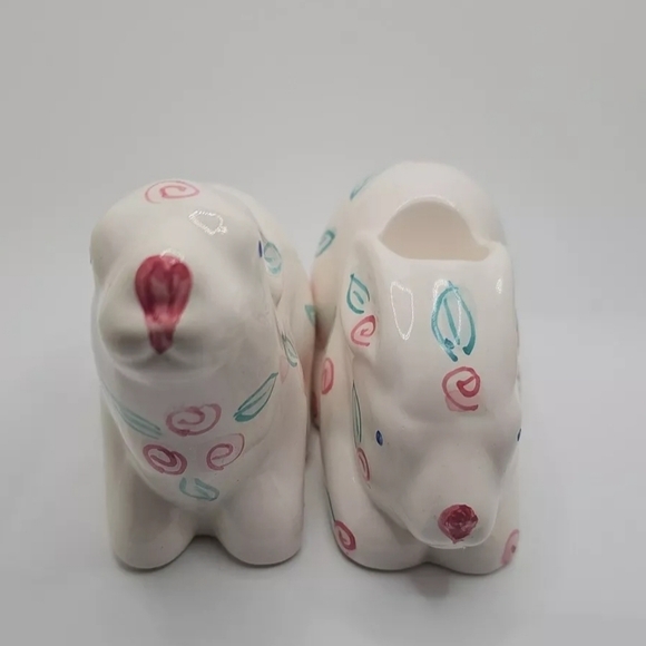 Vintage Pier 1 Imports Hand Painted Bunny Candle Holders - Picture 6 of 8
